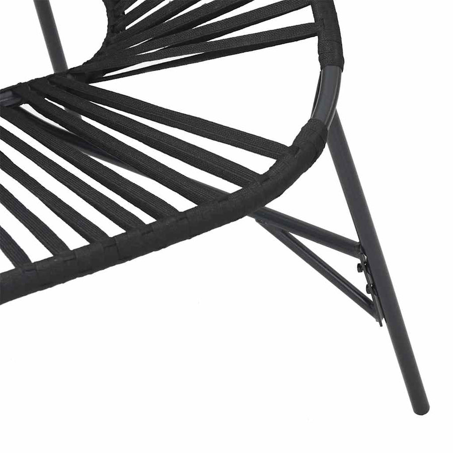 Tuinei Stoel Poly Rattan Zwart