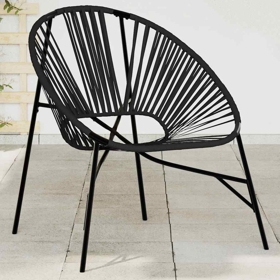 Tuinei Stoel Poly Rattan Zwart
