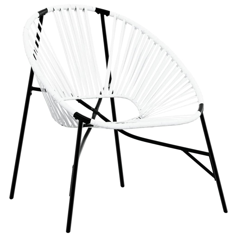 Tuinstoel Egg Poly Rattan Zwart en wit