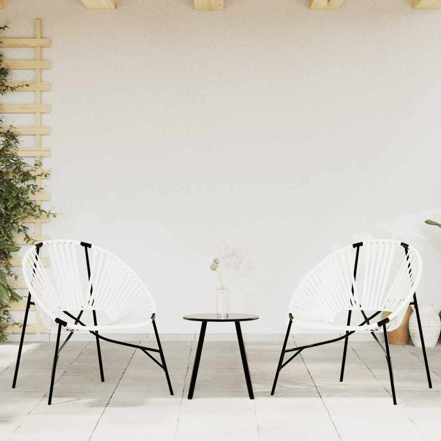 Tuinstoel Egg Poly Rattan Zwart en wit