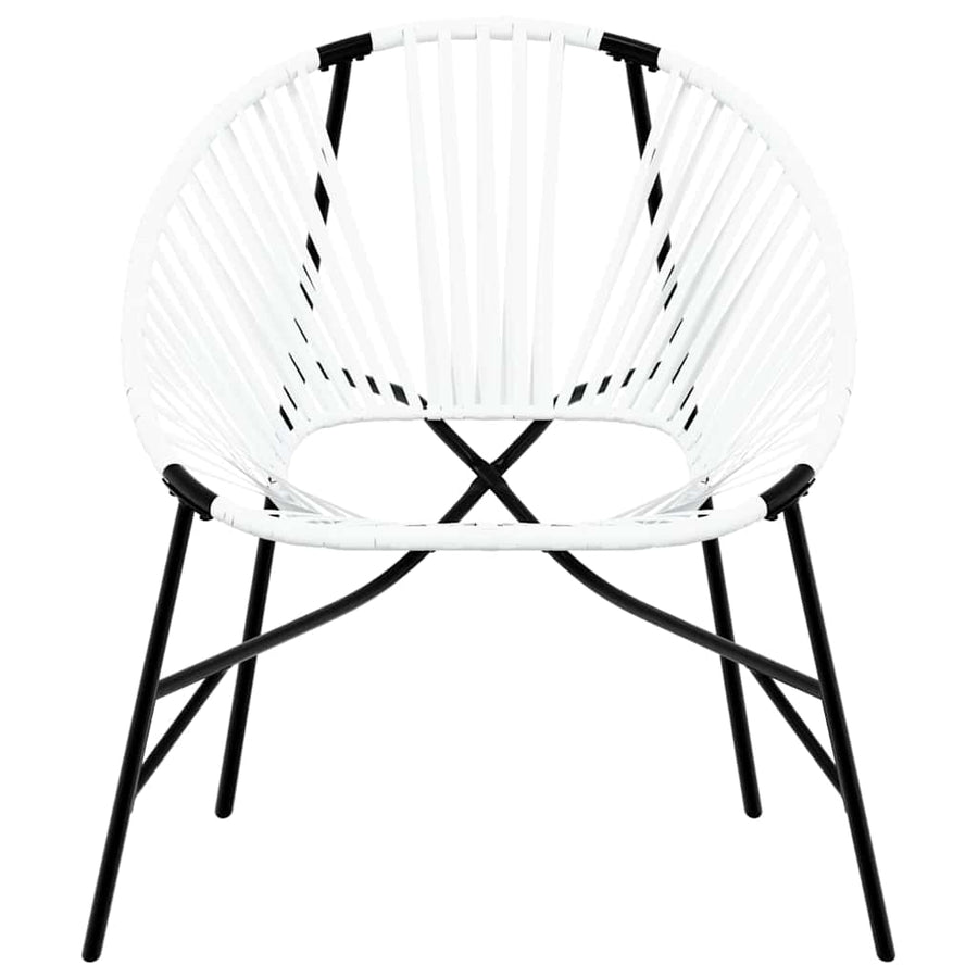Tuinstoel Egg Poly Rattan Zwart en wit