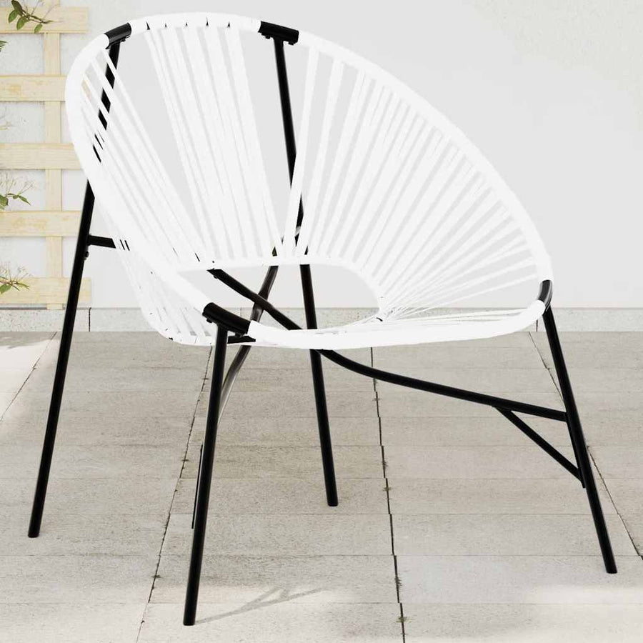 Tuinstoel Egg Poly Rattan Zwart en wit