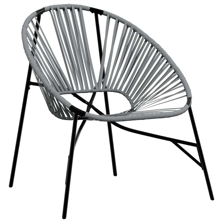 Tuinstoel Egg Poly Rattan Zwart en lichtgrijs