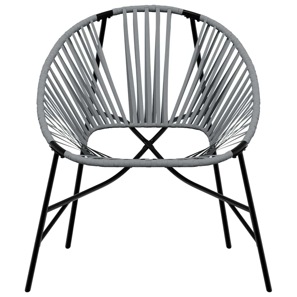 Tuinstoel Egg Poly Rattan Zwart en lichtgrijs