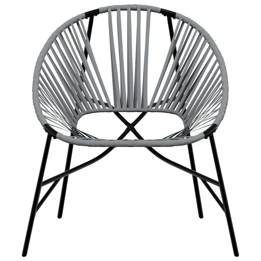 Tuinstoel Egg Poly Rattan Zwart en lichtgrijs