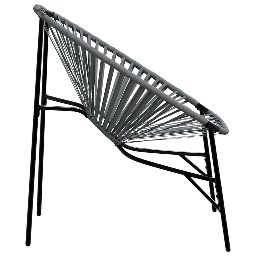 Tuinstoel Egg Poly Rattan Zwart en lichtgrijs