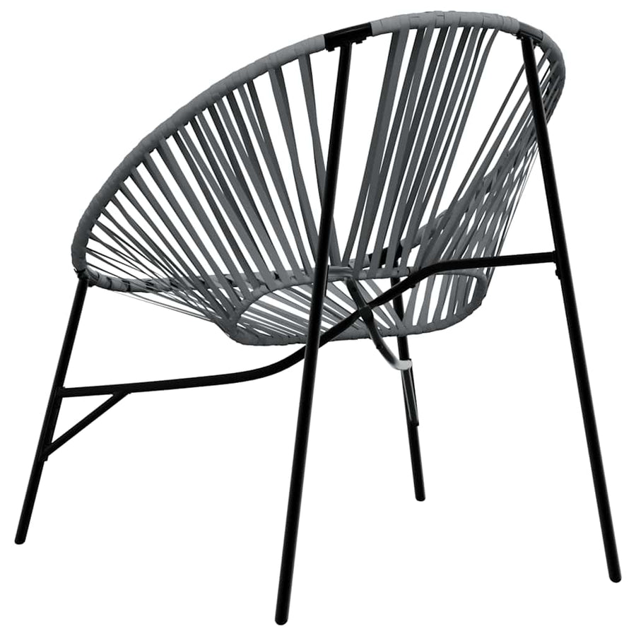 Tuinstoel Egg Poly Rattan Zwart en lichtgrijs