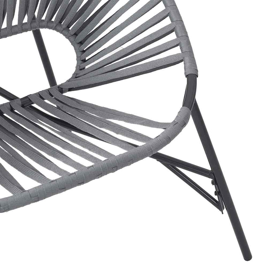 Tuinstoel Egg Poly Rattan Zwart en lichtgrijs