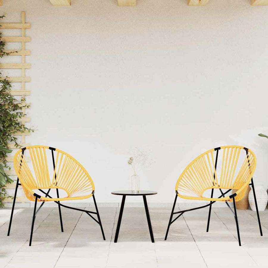 Tuinstoel Egg Poly Rattan Zwart en geel