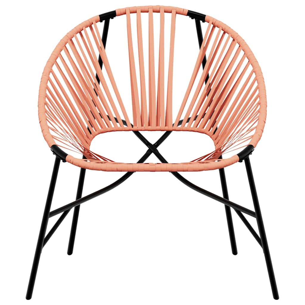 Tuinstoel Egg Poly Rattan Zwart en oranje