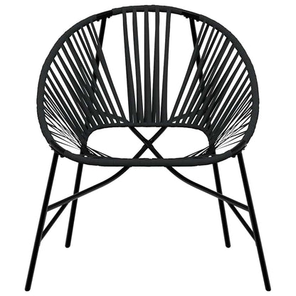 Set Tuinstoelen 3-Delig Poly Rattan Zwart