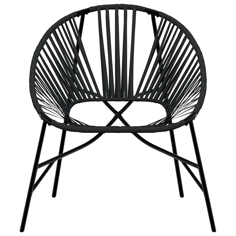 Set Tuinstoelen 3-Delig Poly Rattan Zwart