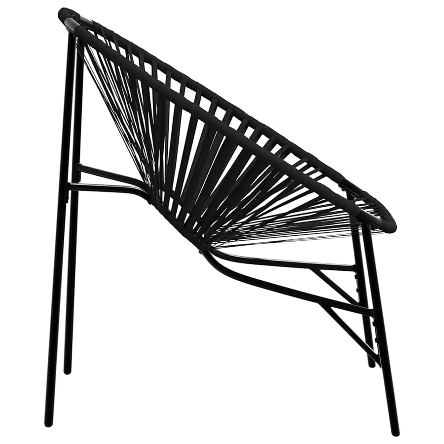 Set Tuinstoelen 3-Delig Poly Rattan Zwart