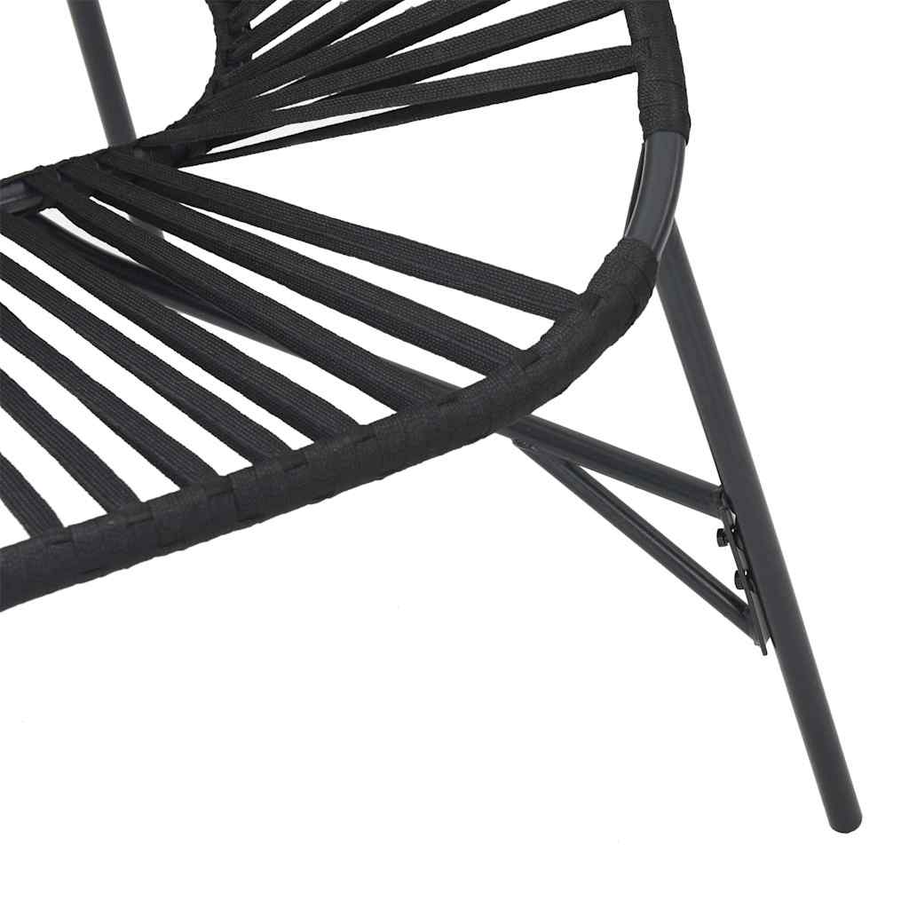 Set Tuinstoelen 3-Delig Poly Rattan Zwart