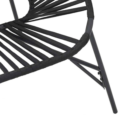 Set Tuinstoelen 3-Delig Poly Rattan Zwart
