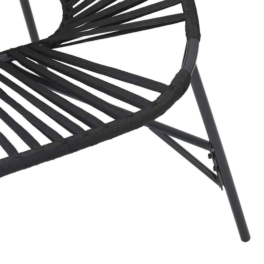 Set Tuinstoelen 3-Delig Poly Rattan Zwart