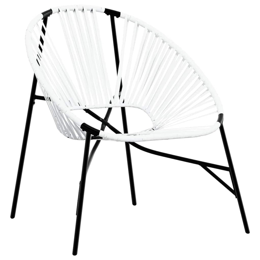 Tuinstoelenset 3-Delig Poly Rattan Zwart en wit