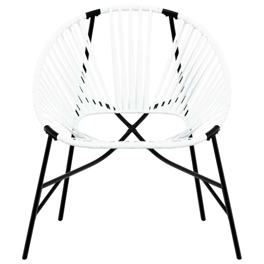 Tuinstoelenset 3-Delig Poly Rattan Zwart en wit