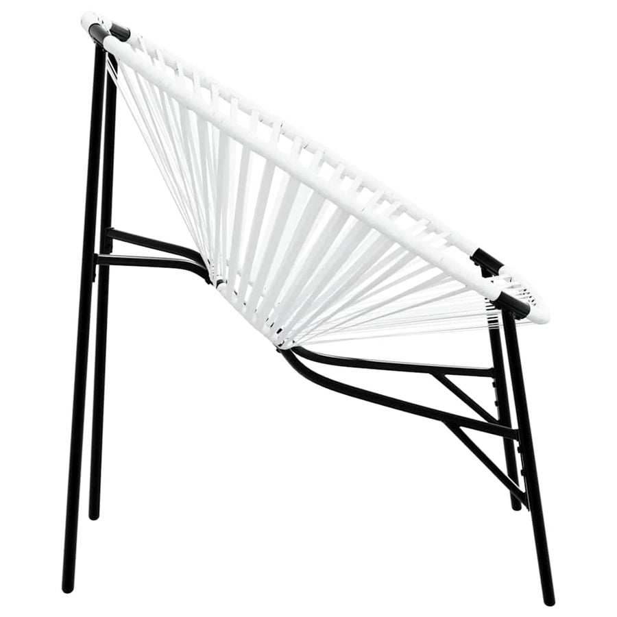 Tuinstoelenset 3-Delig Poly Rattan Zwart en wit