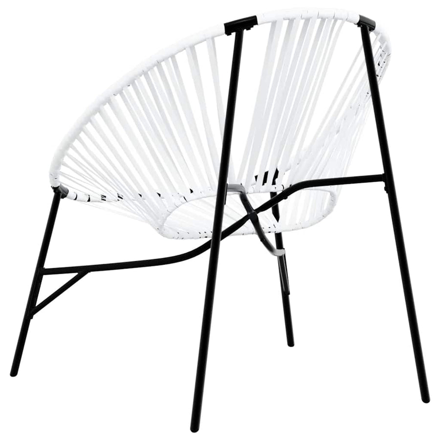 Tuinstoelenset 3-Delig Poly Rattan Zwart en wit