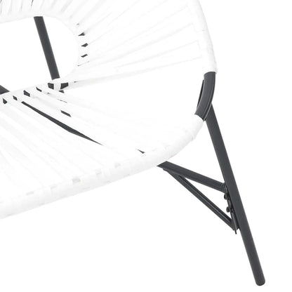 Tuinstoelenset 3-Delig Poly Rattan Zwart en wit