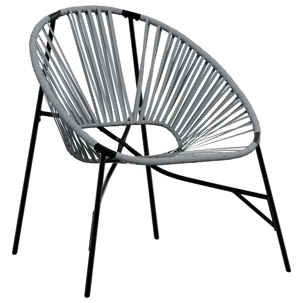Set Tuinstoelen 3-Delig Poly Rattan Zwart en lichtgrijs