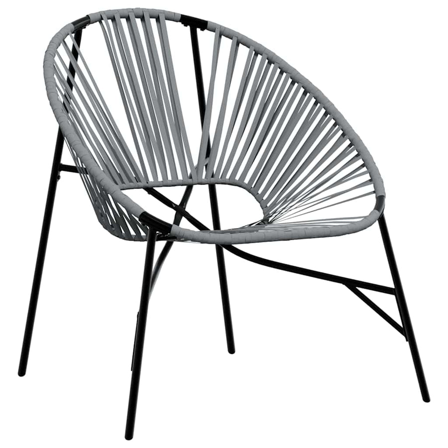 Set Tuinstoelen 3-Delig Poly Rattan Zwart en lichtgrijs