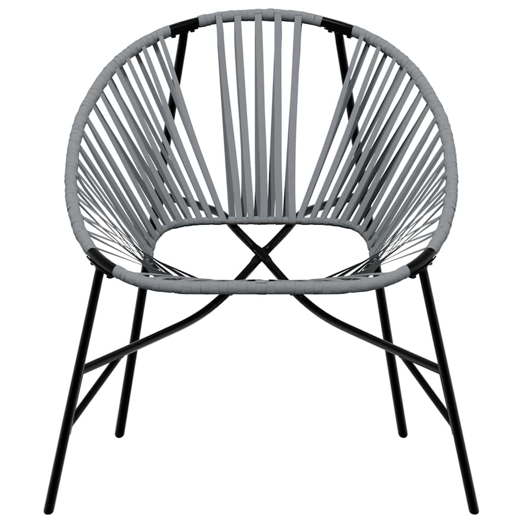 Set Tuinstoelen 3-Delig Poly Rattan Zwart en lichtgrijs
