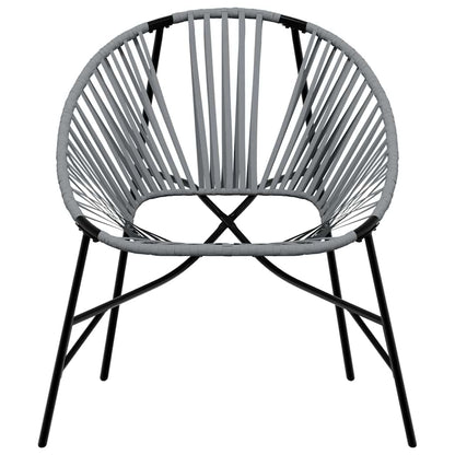 Set Tuinstoelen 3-Delig Poly Rattan Zwart en lichtgrijs
