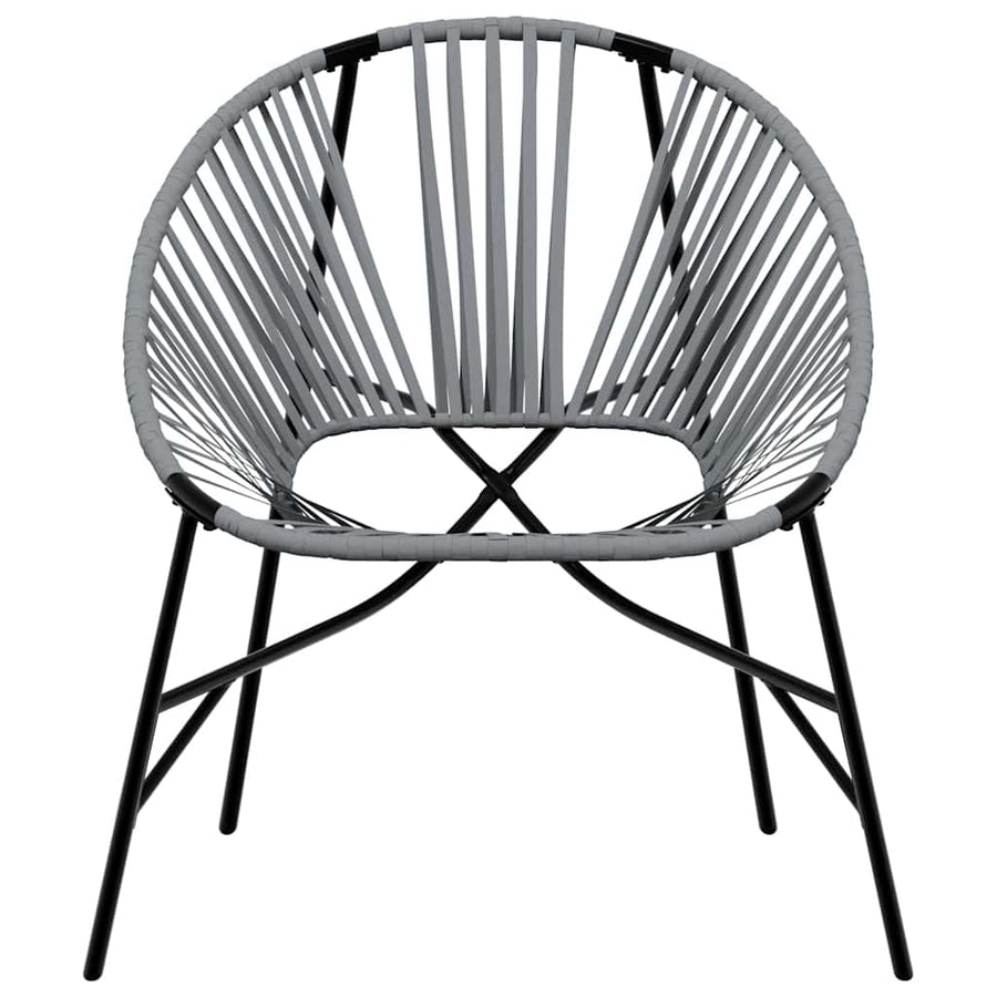 Set Tuinstoelen 3-Delig Poly Rattan Zwart en lichtgrijs