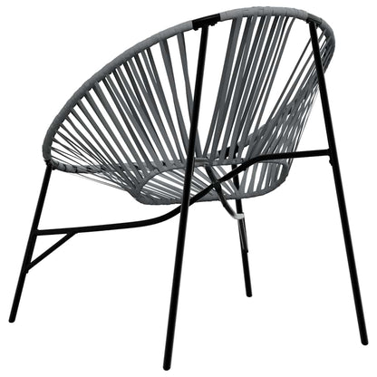 Set Tuinstoelen 3-Delig Poly Rattan Zwart en lichtgrijs