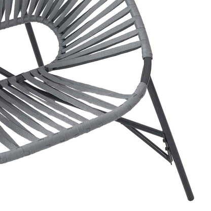 Set Tuinstoelen 3-Delig Poly Rattan Zwart en lichtgrijs