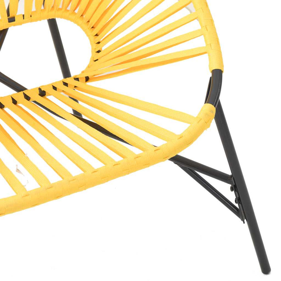 Set Tuinstoelen 3-Delig Poly Rattan Zwart en geel
