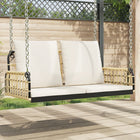 Swing chair with cushions 105x58x38 cm poly rattan and steel