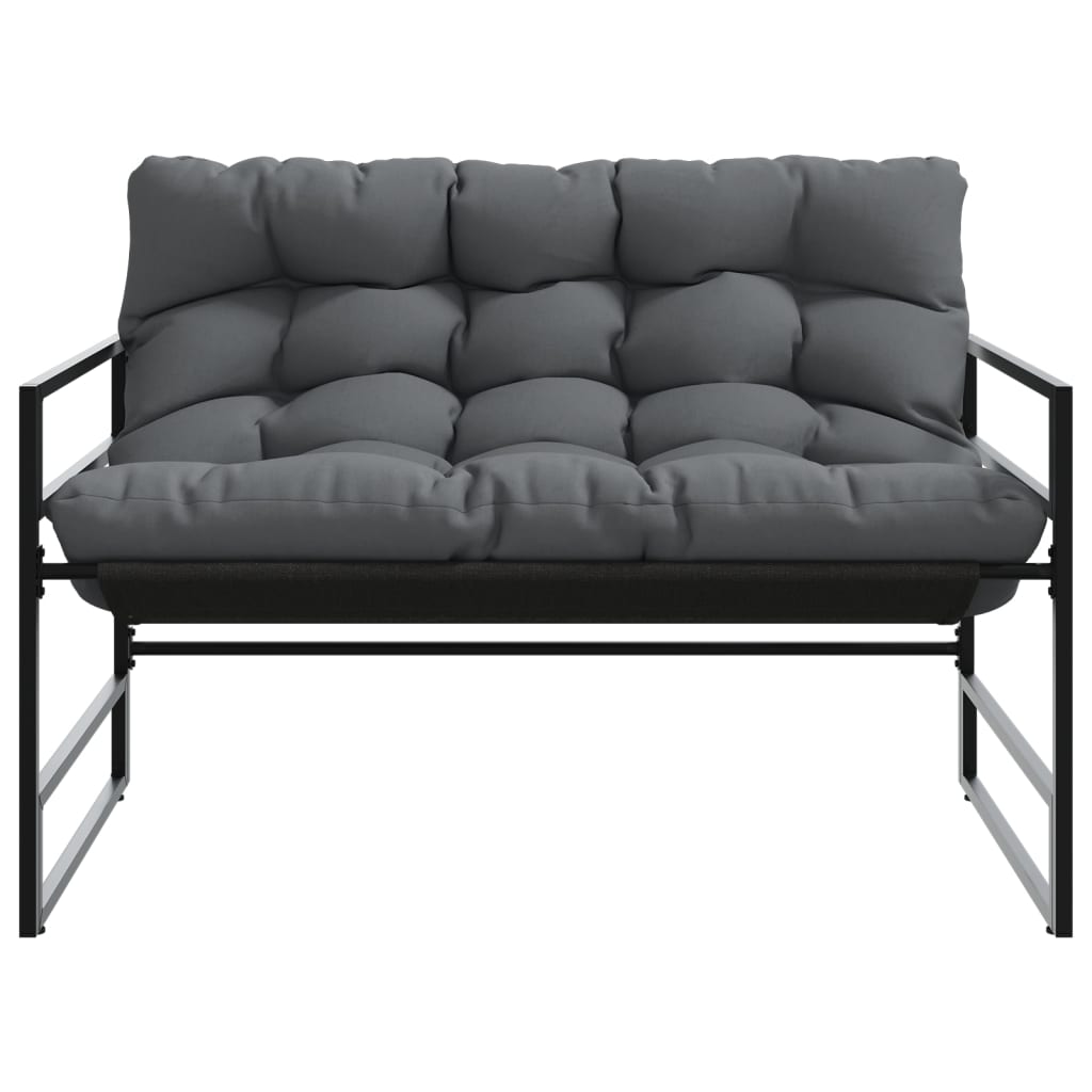 Tuinbank met kussen 113 cm staal antracietkleurig