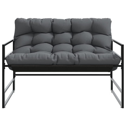 Tuinbank met kussen 113 cm staal antracietkleurig