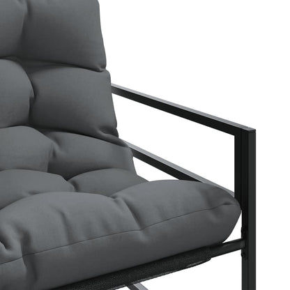 Tuinbank met kussen 113 cm staal antracietkleurig