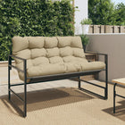 Garden bench with cushion 113 m steel taupe