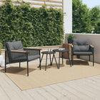 Garden chairs 2 pcs with cushions steel black
