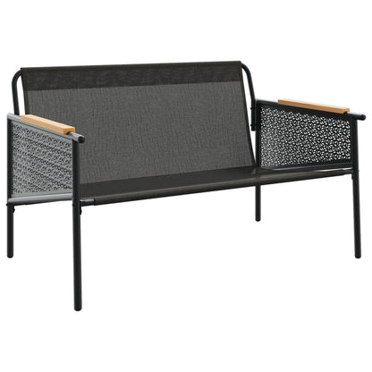 Tuinbank met kussens 116 cm staal zwart