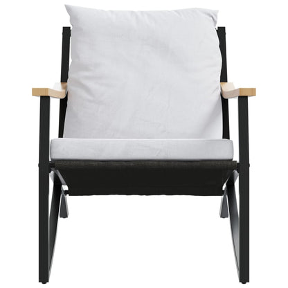 Tuinstoelen 2 st met kussens staal zwart