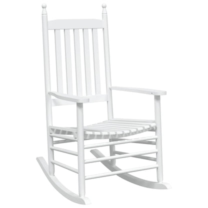 Schommelstoelen met gebogen zitting 2 st massief vurenhout wit