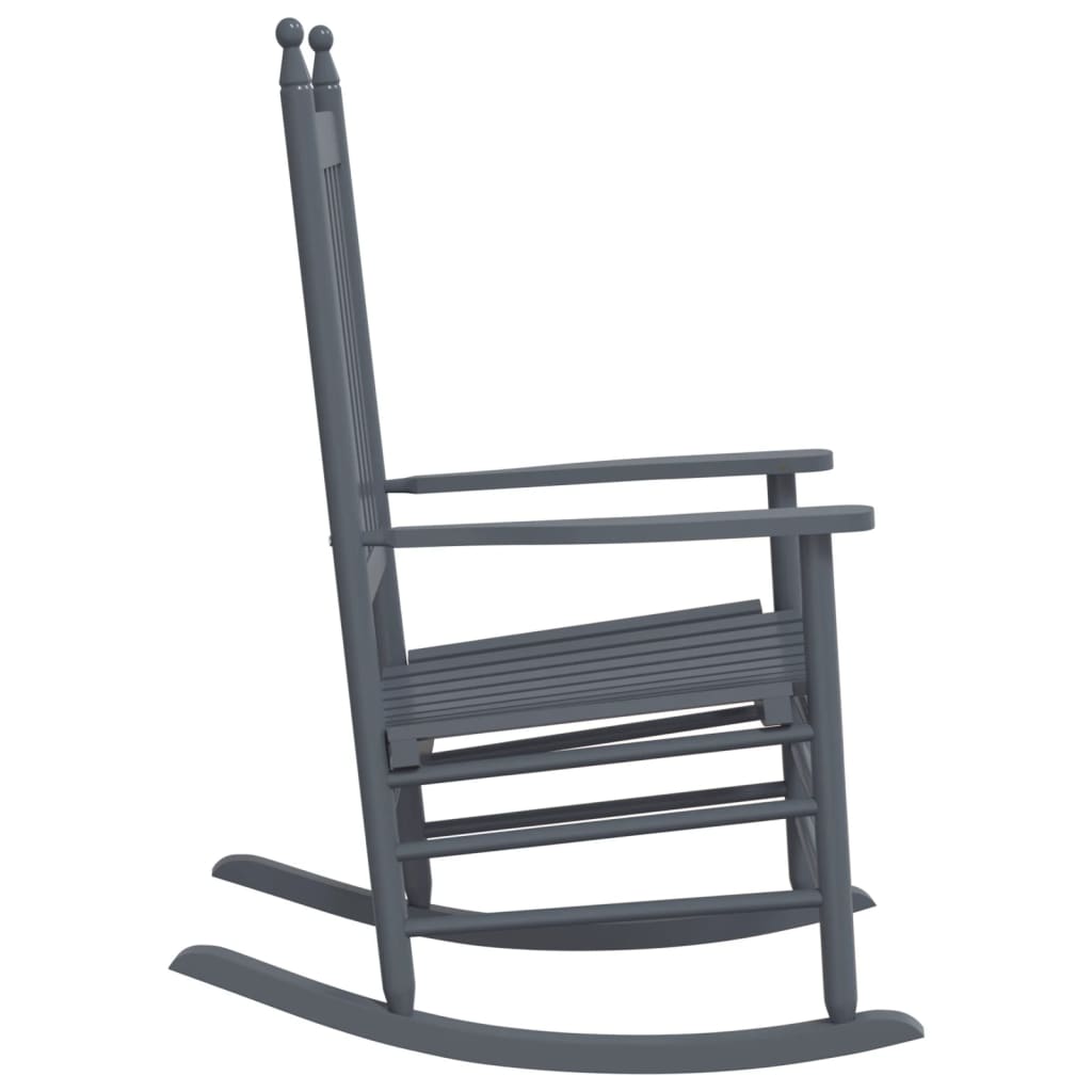 Schommelstoelen met gebogen zitting 2 st populierenhout grijs