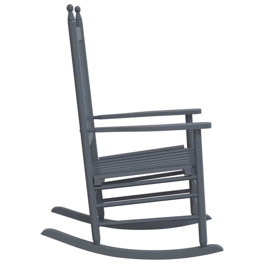 Schommelstoelen met gebogen zitting 2 st populierenhout grijs