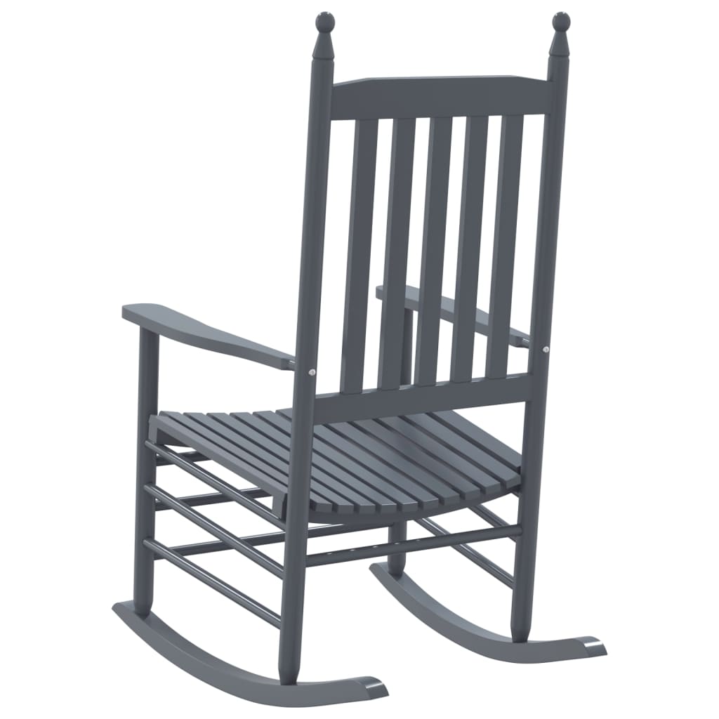 Schommelstoelen met gebogen zitting 2 st populierenhout grijs
