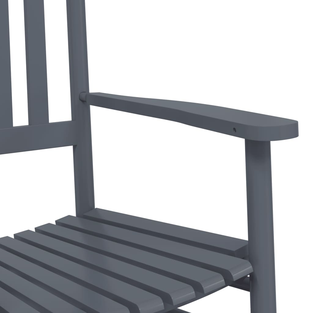 Schommelstoelen met gebogen zitting 2 st populierenhout grijs