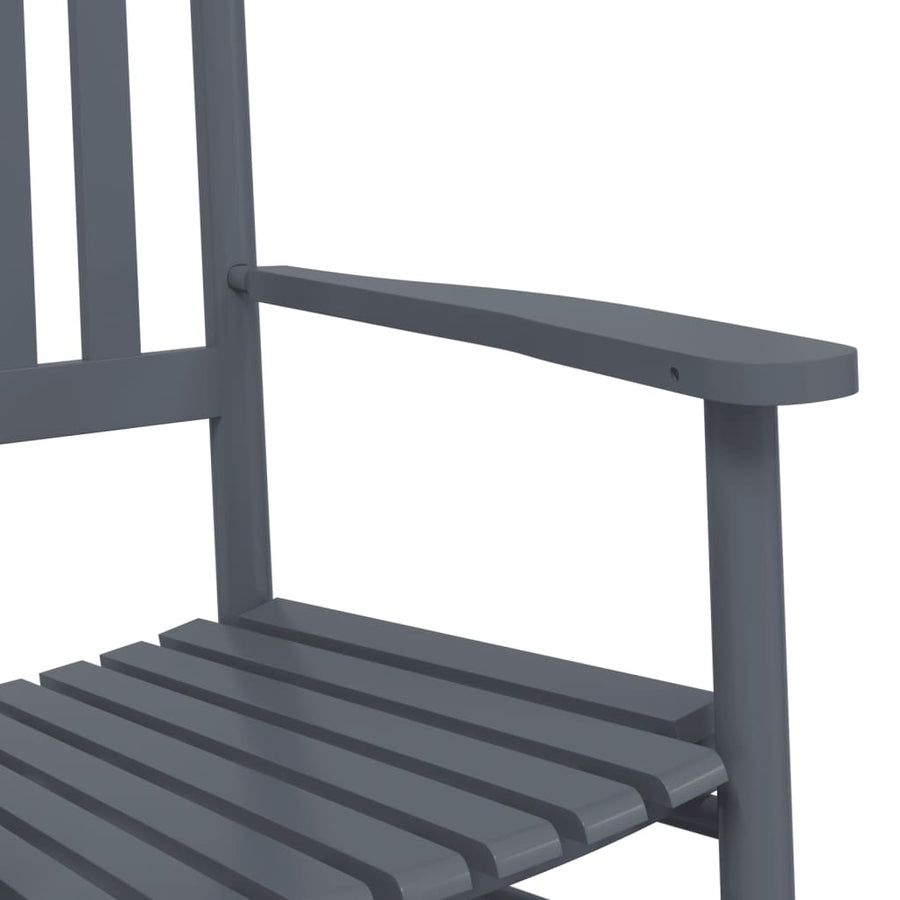 Schommelstoelen met gebogen zitting 2 st populierenhout grijs