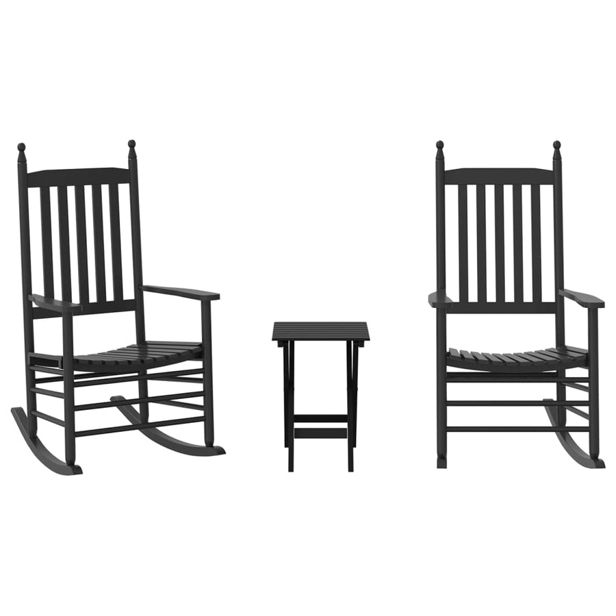 Schommelstoelen 2 St Met Inklapbare Tafel Populierenhout 1