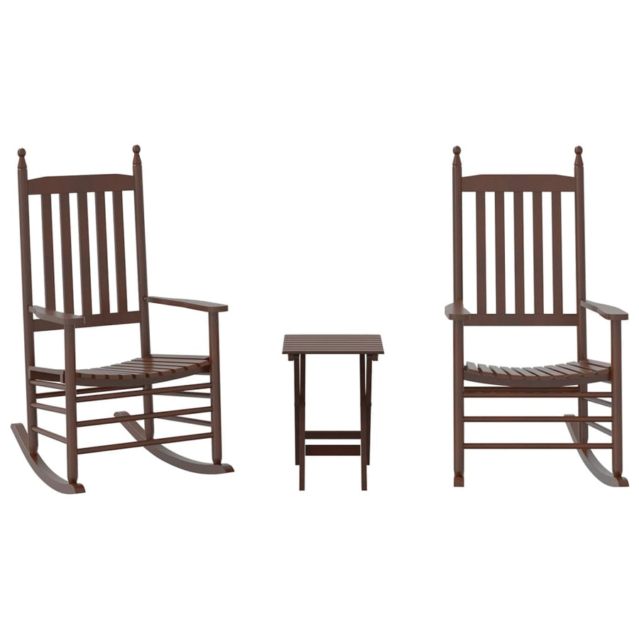Schommelstoelen 2 St Met Inklapbare Tafel Populierenhout 1