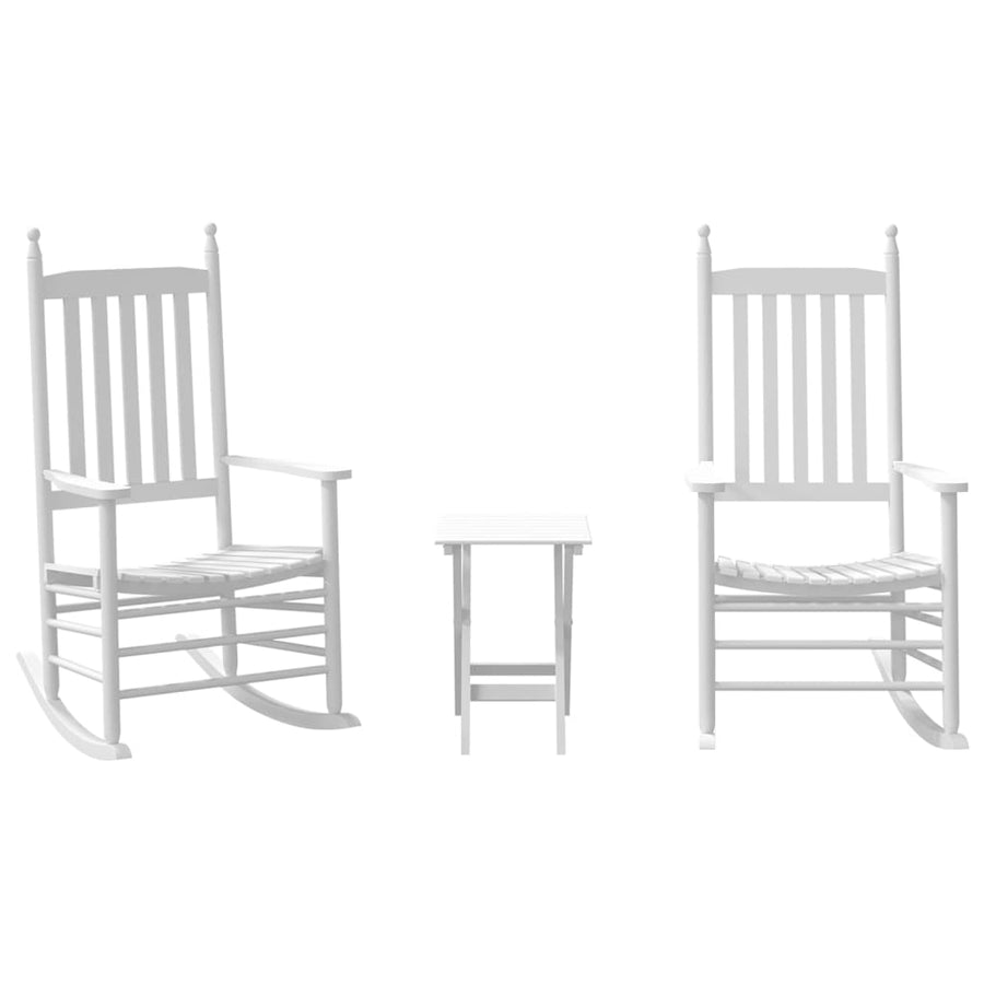 Schommelstoelen 2 St Met Inklapbare Tafel Populierenhout 1